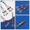 10Pcs 10 Colors Tibetan Style Zinc Alloy with Resin Bead Tassel Big Pendants TIBEP-PH0001-92-4