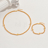 Brass Round Bead Necklaces & Bracelets Set for Women QP2137-5