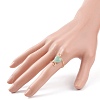 Gemstone Heart Beaded Finger Ring RJEW-JR00513-3