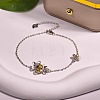 925 Sterling Silver & Cubic Zirconia & Quartz Link Bracelets FS-WGAB3DC-07-1