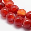 Natural Striped Agate/Banded Agate Bead Strands G-K166-13-10mm-08-3