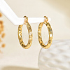 Brass Textured Rectangle Hoop Earrings TU9536-2-1