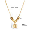 304 Stainless Steel Pendant Cable Chain Necklaces for Women WG91243-01-1