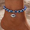 Resin Evil Eye Alloy Charm Anklets WG9874B-05-1