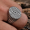 Textured 304 Stainless Steel Finger Rings for Men FS-WGDE9FA-03-4