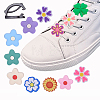 WADORN 28Pcs 14 Styles Flower/Clover PVC Plastic Shoelace Charms FIND-WR0011-32-6
