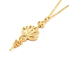 Minimalist Lotus Alloy Pendant Necklace for Women NJEW-I113-03G-1