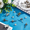 DELORIGIN 8Pcs 4 Style 4 Pointed Star & Bear Alloy Adjustable Jean Button Pins AJEW-DR0001-33-3