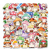 50Pcs Mushroom PVC Waterproof Self-Adhesive Stickers PW-WG59251-01-1