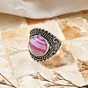 Natural Banded Agate Adjustable Rings RJEW-I108-03AS-13-2