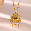 304 Stainless Steel Crystal Rhinestone Pendant Necklaces WG0BD1F-01-1