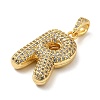 Brass Micro Pave Cubic Zirconia Pendants KK-E061-03G-18-2