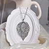 Vintage Alloy Crystal Rhinestone Hollow Leaf Pendant Necklaces for Women ET3744-3
