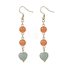 Natural Green Aventurine & Dyed Natural Malaysia Jade Dangle Earrings EJEW-JE06673-01-1