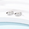 925 Sterling Silver Micro Pave Clear Cubic Zirconia Hoop Earrings EJEW-K317-08P-3