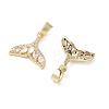 Brass Micro Pave Clear Cubic Zirconia Pendants KK-A299-04G-2
