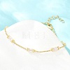 Brass Pave Rectangle Cubic Zirconia Link Chain Bracelets KK-CBA960E-14C-G-1
