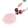 Natural & Synthetic Mixed Stone Flower Pendant Necklaces NJEW-N064-08A-4
