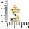 Brass Micro Pave Clear Cubic Zirconia Pendants KK-G521-01G-Z-01-3