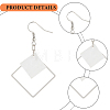 2 Pairs 2 Colors White Acrylic Rhombus Dangle Earrings EJEW-AN0001-85-3