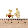 Brass Enamel Stud Earrings for Women EJEW-A126-05D-G-3