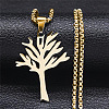 201 Stainless Steel Tree of Life Pendant Box Chain Necklaces FS-WGEEACC-03-1