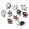 Natural Mixed stone Faceted Oval Connector Charms G-G181-06P-1