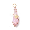 5Pcs 5 Styles Electroplated Natural Quartz Crystal Copper Wire Wrapped Pendants PALLOY-JF03432-3