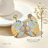 Handmade Polymer Clay & Alloy Stud Dangle Earrings WGD9B2E-01-2