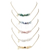 Natural Mixed Gemstone Chip and Round Beaded Pendant 304 Stainless Steel Cable Chain Necklaces for Women NJEW-JN05741-2