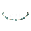 Starfish & Turtle Synthetic Turquoise Beaded Necklace & Bracelet Sets SJEW-JS01385-02-5
