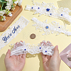 4Pcs 2 Styles Polyester Rhinestone Lace Flower Garter Leg Ring for Women AJEW-HY0003-36-3
