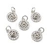 Brass Micro Pave Clear Cubic Zirconia Charms KK-E068-VB120-3
