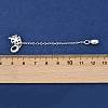 Brass Pave Clear Cubic Zirconia European Safety Chains with Charms KK-L236-15C-S-3