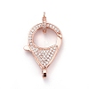 Brass Micro Pave Cubic Zirconia Lobster Claw Clasps ZIRC-F110-01B-RG-1