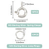 12Pcs 925 Sterling Silver Spring Ring Clasps STER-CN0001-21-2
