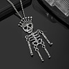 Vintage Alloy Halloween Skeleton Pendant Necklaces WG70F82-02-1