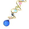 Iron Spiral & Glass Octagon & Teardrop Hanging Suncatchers HJEW-F025-01G-01-2