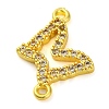 Brass Micro Pave Clear Cubic Zirconia Butterfly Links Connector Charms KK-A230-03C-G-2