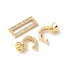 Brass Pave Clear Cubic Zirconia Fold Over Clasps KK-M320-14G-2