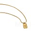 304 Stainless Steel Rectangle with Butterfly Pendant Round Snake Chain Necklaces for Women WG3CF6B-01-5