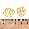 Flat Round Rack Plating Brass Connector Charms KK-H002-62G-3