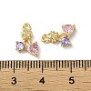 Brass Micro Pave Cubic Zirconia Charms KK-F872-21G-3