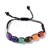 Natural Mixed Gemstone Rectangle Braided Bead Bracelets BJEW-P295-01-2