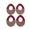Opaque Resin & Walnut Wood Pendants RESI-T035-37-2