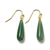 Ion Plating(IP) Natural Green Aventurine Dangle Earring EJEW-C084-01G-02-1