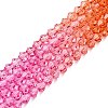 Gradient Color Baking Paint Glass Bead Strands X-DGLA-A039-T6mm-A04-4