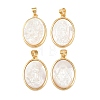 Natural White Shell Oval Pendants KK-F919-43B-G-1