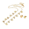 PVD Vacuum Plating 304 Stainless Steel Stud Earring and Pendant Necklace Set LS-SJEW-C002-01C-G-1