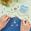 1 Set Acrylic Number Bead Knitting Row Counter Chains & Alloy Enamel Sheep & Woven Theme Charm Locking Stitch Markers HJEW-BC0001-37-3